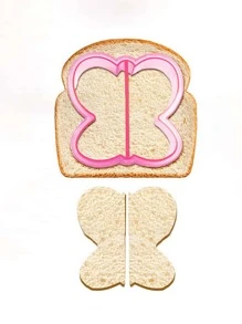 1入組塑料三明治模具現代蝴蝶設計家用三明治模具 - 粉色 - 查看 2