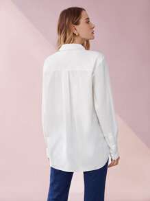 MOTF PREMIUM 亮片前排扣襯衫 - 白色 - 查看 6