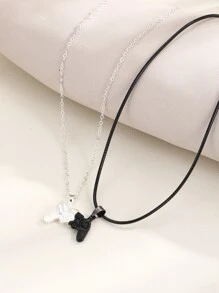 2入組/套情侶磁性遊戲手柄吊墜項鍊 - 彩色 - 查看 1