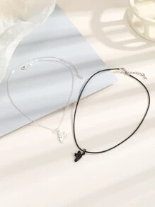 2入組/套情侶磁性遊戲手柄吊墜項鍊 - 彩色 - 查看 4