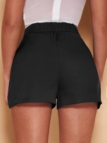 SHEIN BAE High Waist Solid Shorts - Black - View 2