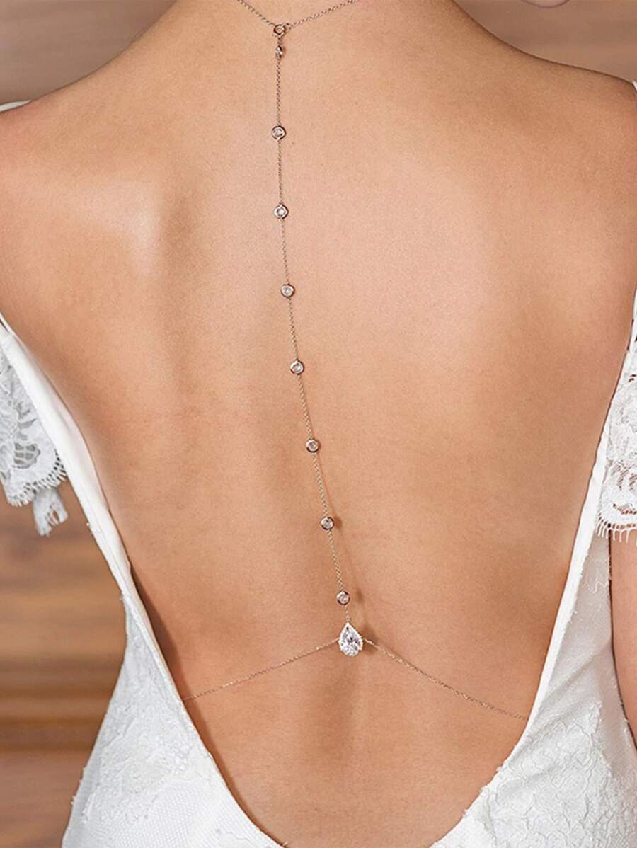 水鑽裝飾身體鏈 - 銀色 - 查看 1