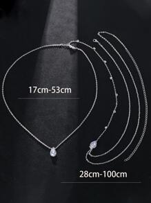 水鑽裝飾身體鏈 - 銀色 - 查看 4