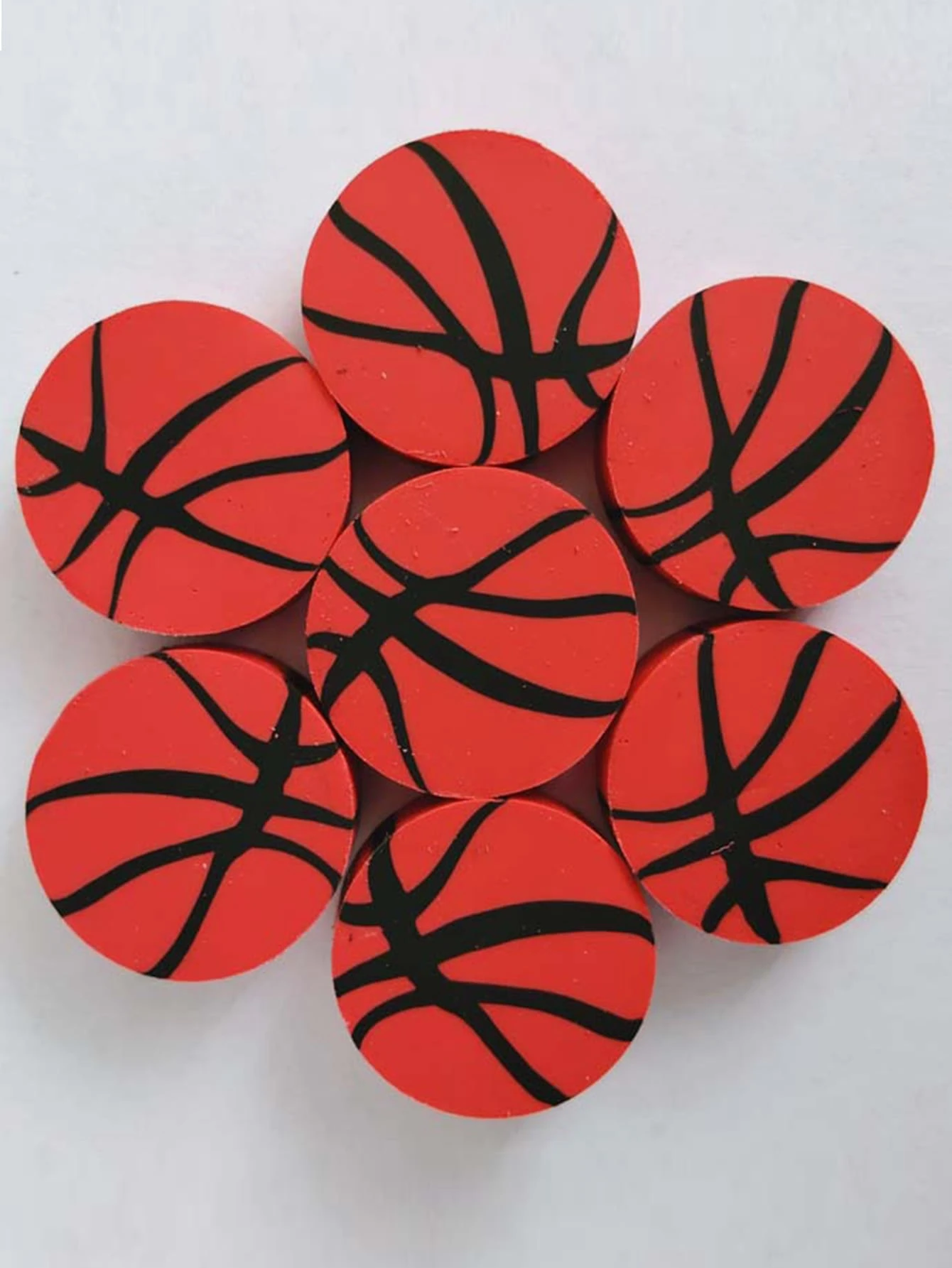 4pcs Basketball Shaped Eraser - Multicolor - View 1