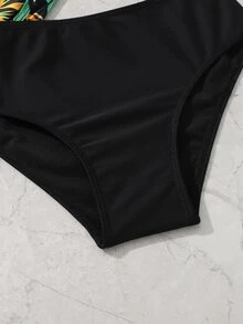 Conjunto de bikini tropical con envoltura y shorts de playa para niña preadolescente - Multicolor - Ver 5