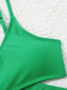 Conjunto de bikini con estampado tropical y kimono para niña preadolescente, para el verano y la playa - Multicolor - Ver 5