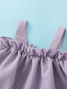 Baby Frill Trim Cami Top & Shorts - Mauve Purple - View 3