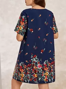 EMERY ROSE Vestido túnica estampado floral talla extra para el verano - Multicolor - Ver 2