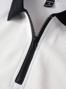 Manfinity Men Antler Print Contrast Trim Polo Shirt - White - View 6