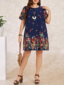 EMERY ROSE Vestido túnica estampado floral talla extra para el verano - Multicolor - Ver 5