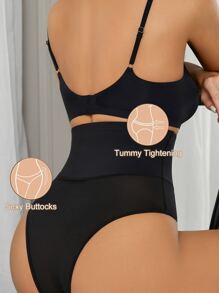 Contrast Mesh High Waist Shapewear Panty