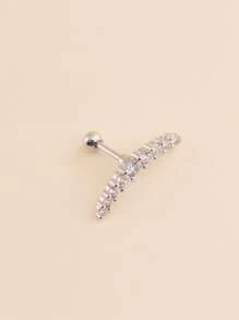 1pc Zirconia 9-Piece Rhinestones Cartilage Ear Stud, Minimalist & Practical Multifunctional - Golden 2 - View 13