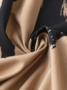 EMERY ROSE Plus Brush Print Tee Dress - Khaki - View 3