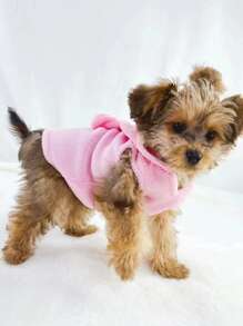 Áo hoodie hình thú cưng bằng lông cừu san hô có độ đàn hồi nhẹ, hoàn hảo để mặc hàng ngày vào mùa thu hoặc mùa đông - Hồng - Xem 3