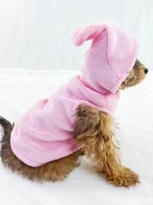 Áo hoodie hình thú cưng bằng lông cừu san hô có độ đàn hồi nhẹ, hoàn hảo để mặc hàng ngày vào mùa thu hoặc mùa đông - Hồng - Xem 4