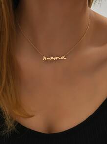 Letter Pendant Necklace - Yellow Gold - View 1