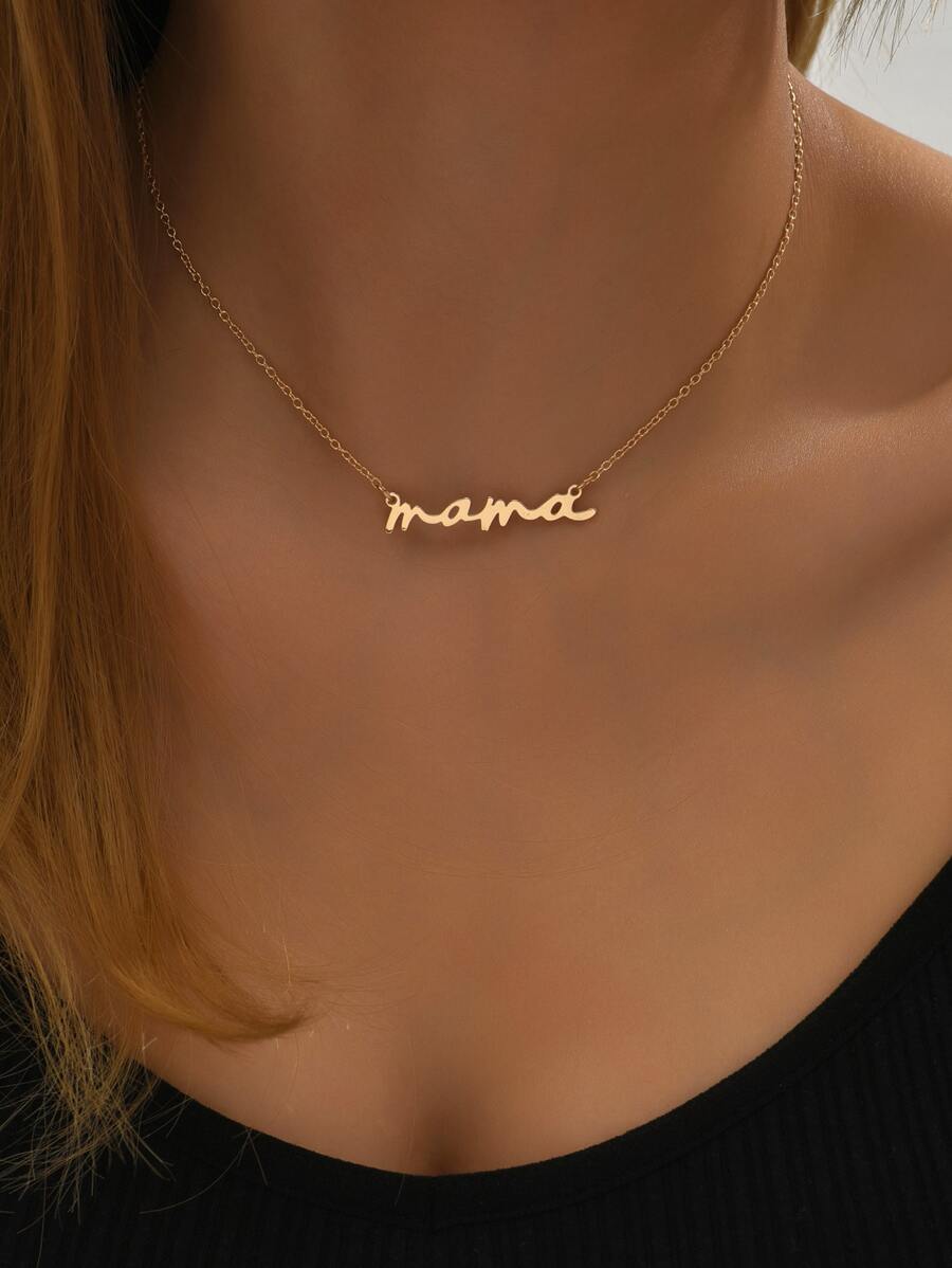 Letter Pendant Necklace - Yellow Gold - View 1