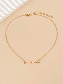 Letter Pendant Necklace - Yellow Gold - View 4