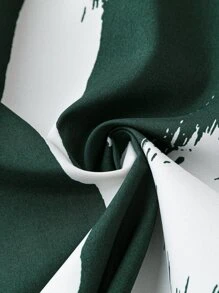 SHEIN LUNE Plus Brush Print Tunic Dress - Green - View 4