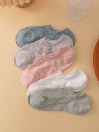 5對女士素色休閒風格船襪適合夏天