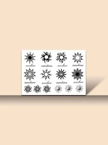 Pegatina de tatuaje de totem solar para mujer, paquete de 2 - Multicolor - Ver 3