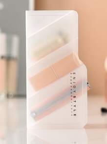 Multi-Grid Lipstick Storage Box, 1pc Clear Makeup Organizer, Inclined Design Pen Holder, Lipgloss Storage Case, Desk Organizer For Countertop Vanity, Office And Bathroom Bag, Bags, Makeup Bag, Vanity, Travel, Make Up Bag, Storage, Makeup Organizer, Makeup Bags, Toiletry Bag, Desk Organiser, Cosmetic Bag, Makeup Pouch, Make Up Organizer, Vanity Accessories, Make Up Pouch, Make Up Bags, Jewellery Box, Pouch, Makeup Brush Holder, Brush Holder, Perfume Organiser, Pouch Bag - White - View 3