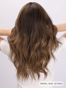 Peluca sintética largo rizado - Marrón - Ver 4