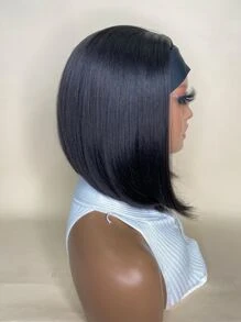 Synthetic Heat Resistant Wigs Straight Short Bob Headband Wig Natural Black12 Inch Synthetic Wigs For  Daily Used - Black - View 6