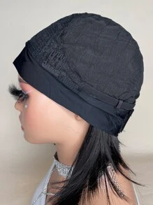 Synthetic Heat Resistant Wigs Straight Short Bob Headband Wig Natural Black12 Inch Synthetic Wigs For  Daily Used - Black - View 8