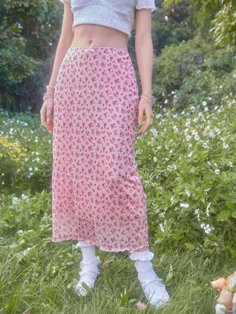 Fairycore Ditsy Floral Print Skirt