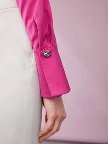 MOTF PREMIUM Camisa de cintura con fruncido - Rosa - Ver 4