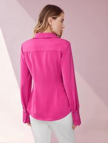 MOTF PREMIUM Camisa de cintura con fruncido - Rosa - Ver 6