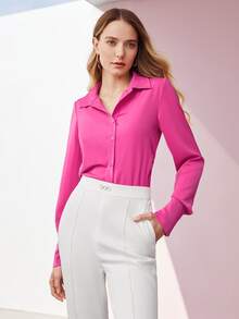 MOTF PREMIUM Camisa de cintura con fruncido - Rosa - Ver 7