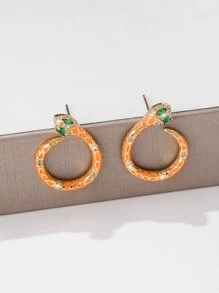 Snake Design Stud Earrings - Multicolor - View 6