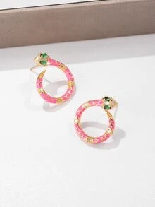 Pendientes de tachuela con diseño de serpiente - Multicolor - Ver 4