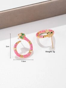 Pendientes de tachuela con diseño de serpiente - Multicolor - Ver 6