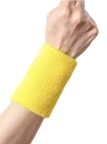 1pc Sweat Absorbent Sports Wrist Bracer - Yellow - View 1