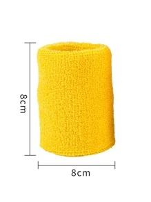 1pc Sweat Absorbent Sports Wrist Bracer - Yellow - View 4