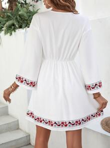 SHEIN VCAY Đầm Hoa Boho - trắng - Xem 2