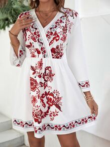 SHEIN VCAY Đầm Hoa Boho - trắng - Xem 3