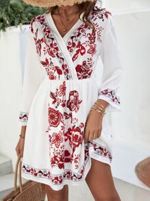 SHEIN VCAY Đầm Hoa Boho - trắng - Xem 4