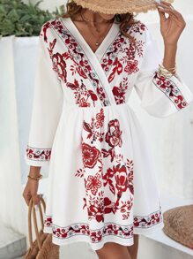 SHEIN VCAY Đầm Hoa Boho - trắng - Xem 5