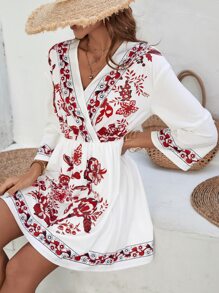 SHEIN VCAY Đầm Hoa Boho - trắng - Xem 6