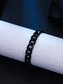 Men Minimalist Bracelet - Black - View 3