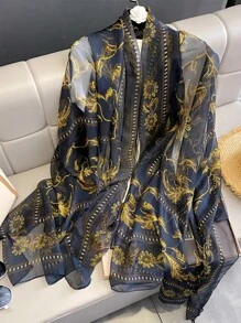 Floral Print Scarf - Multicolor - View 1