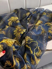 Floral Print Scarf - Multicolor - View 4