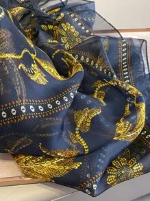 Floral Print Scarf - Multicolor - View 5