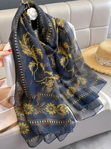 Floral Print Scarf - Multicolor - View 6