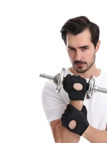 2pcs Half-Finger Gloves,Suitable For Cycling,Riding Motorcycle And Skiing,Black Gloves - Black - View 3