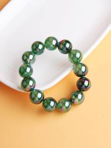 Minimalist Beaded Bracelet - Green - View 2